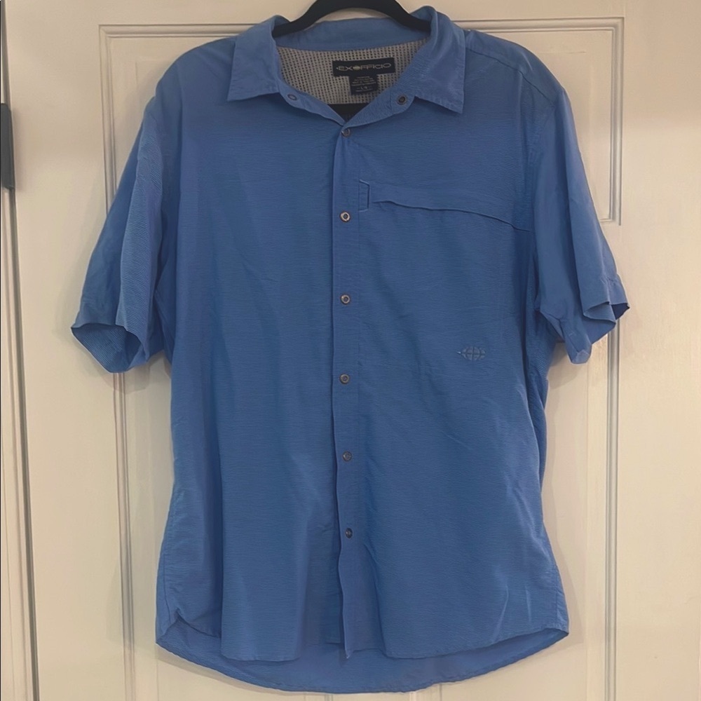Men's Blue Short Sleeve Shirt